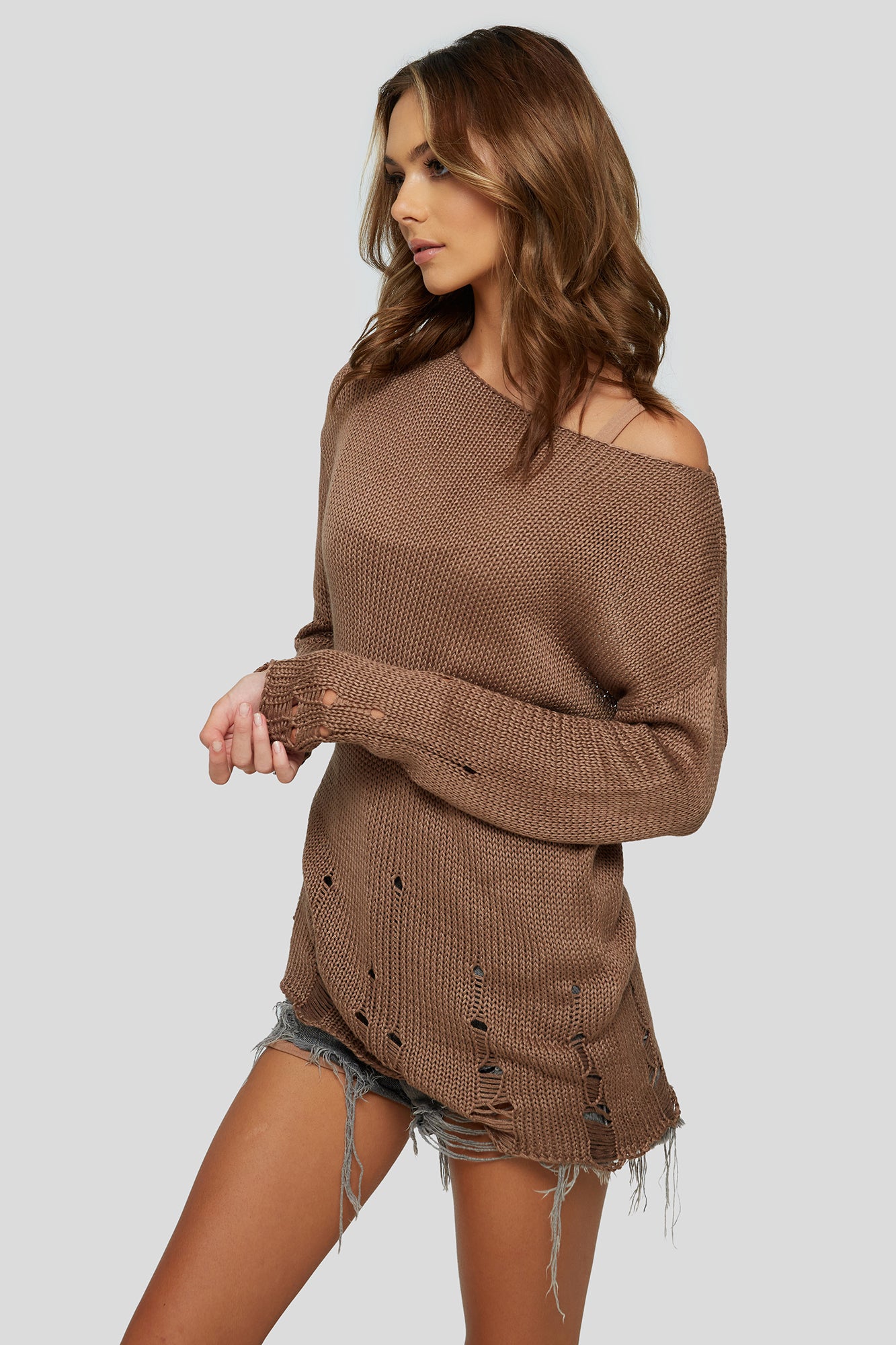 Jumper with holes UMA bronze