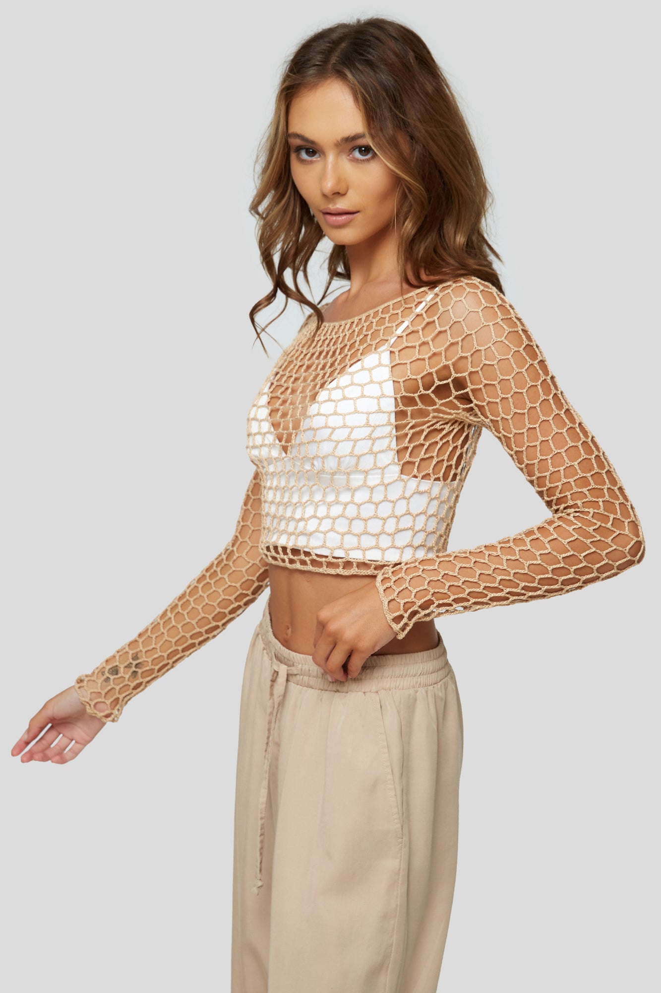 Top ARIEL rayon beige