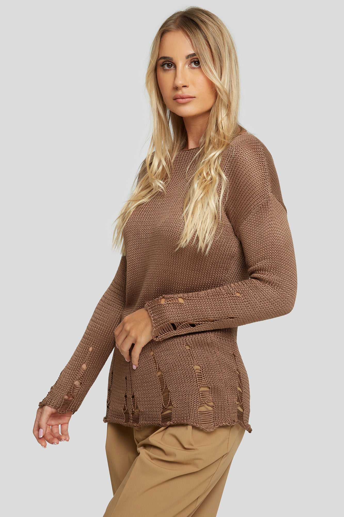 Jumper with holes UMA bronze