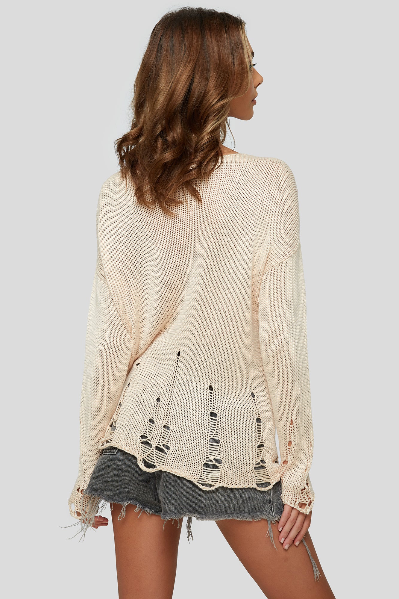 Jumper with holes UMA sand