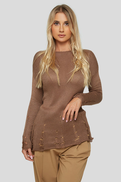 Jumper with holes UMA bronze